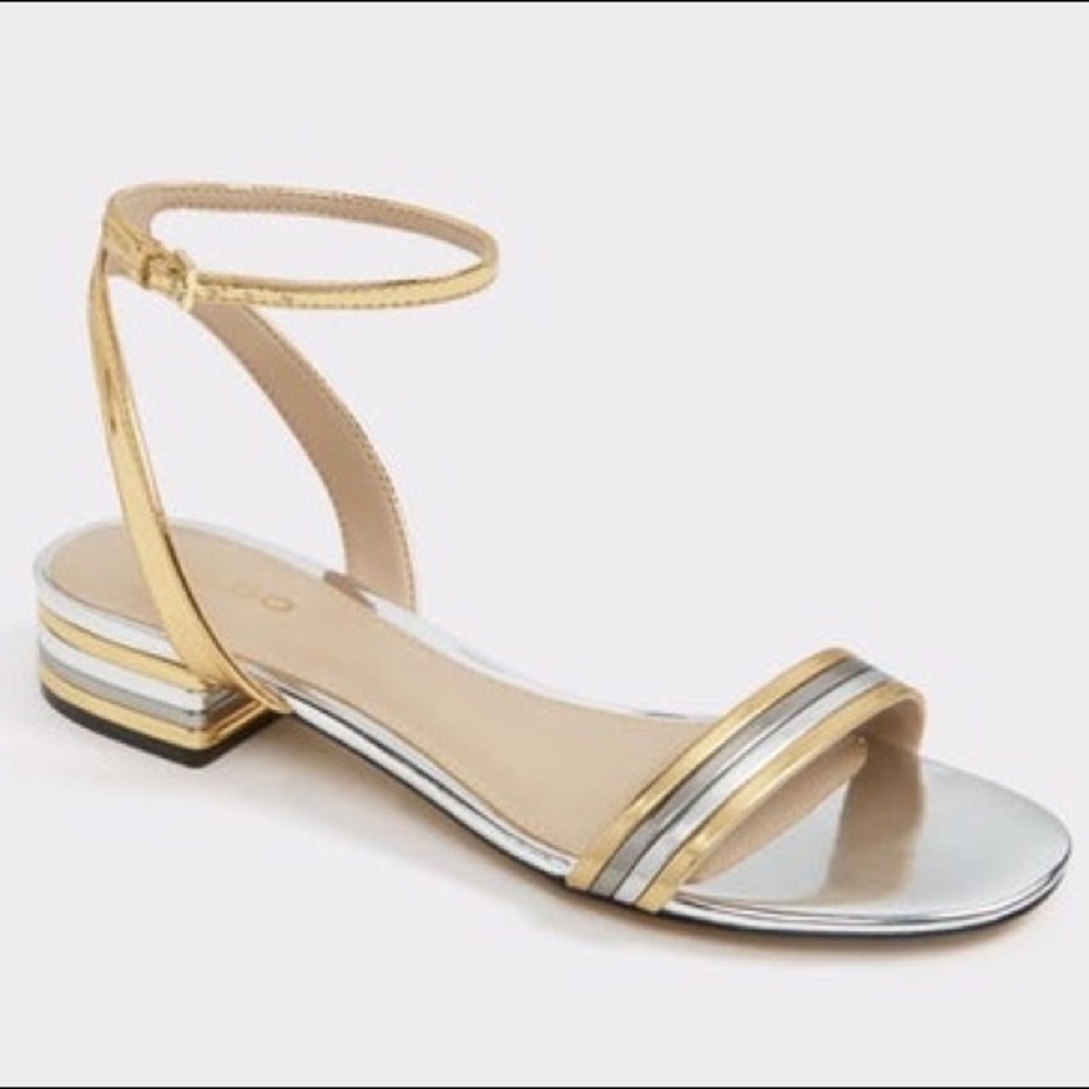 Aldo strappy gold/ silver sandals